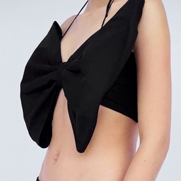 NWOT Viral Zara Black Bow Top Size S - Picture 5 of 8